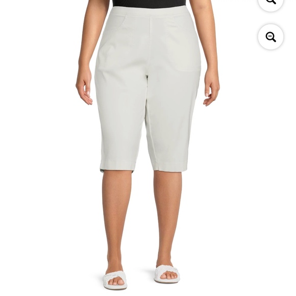 Just My Size Women’s white Pull On Stretch 2 Pocket Capri Pants 2X (18W-… - Picture 1 of 8